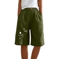 thumbnail image 3 of Juslio Shorts for Women Straight Leg Print Casual Pockets Loose Comfy Cotton Linen Womans Shorts, 3 of 7