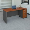 thumbnail image 2 of Bush Business Furniture Series C 72W x 30D Office Desk with Hutch and Mobile File Cabinet, Auburn Maple/Graphite Gray, 2 of 11