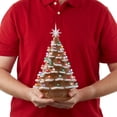 thumbnail image 5 of Casafield Hand Painted Ceramic Christmas Tree, Gingerbread Snow Flocked 15-Inch Pre-Lit Tree with 128 Multi Color Lights, 2 Star Toppers, 5 of 8