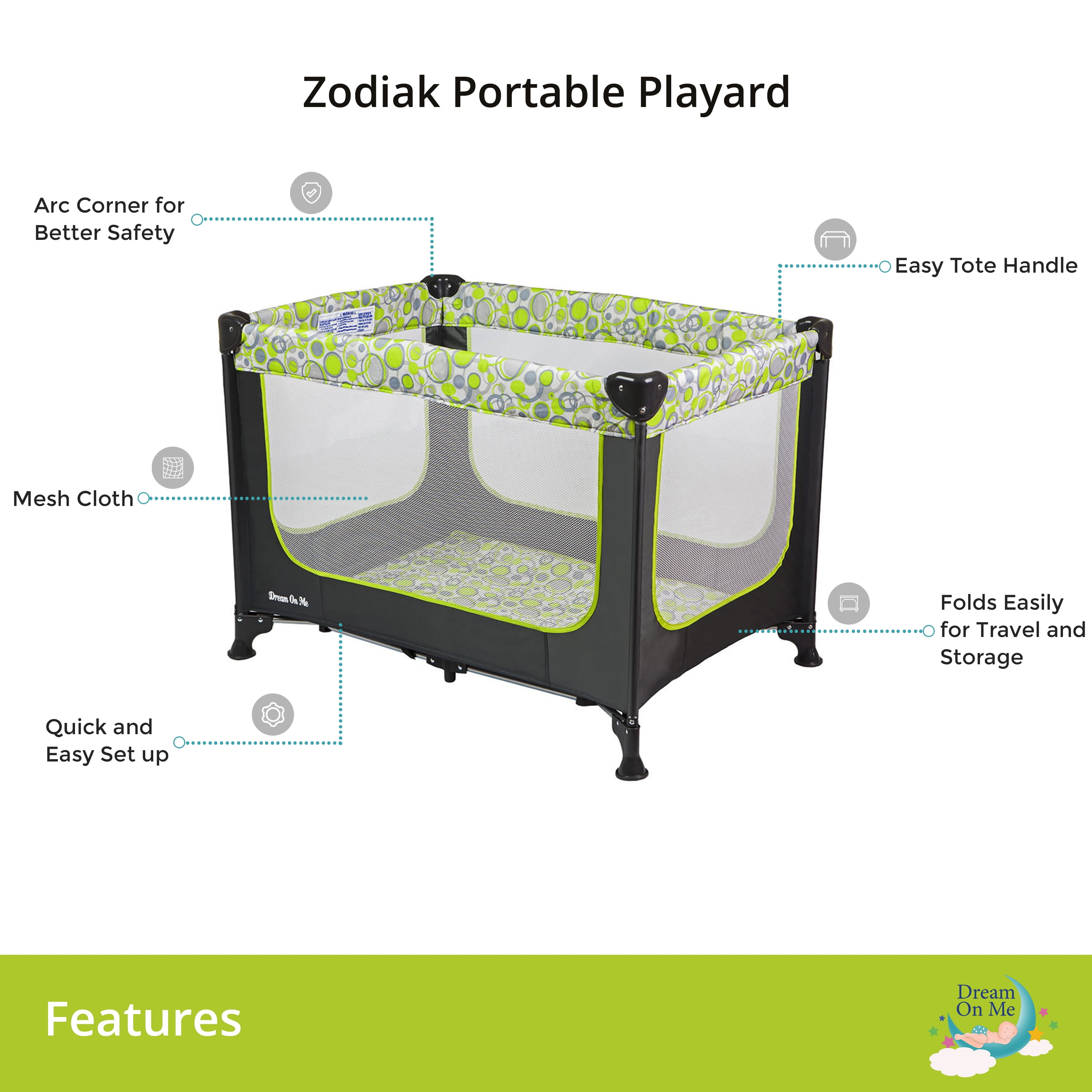 dream on me zodiak portable playard