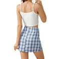 thumbnail image 3 of Lovito Casual 2 Piece Outfit Butterfly Cami Top Plaid Slit Skirt Sets, 3 of 5