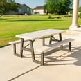 thumbnail image 2 of Lifetime 6-Foot W-Frame Desert Sand - HDPE Folding Picnic Table (60364), 2 of 10