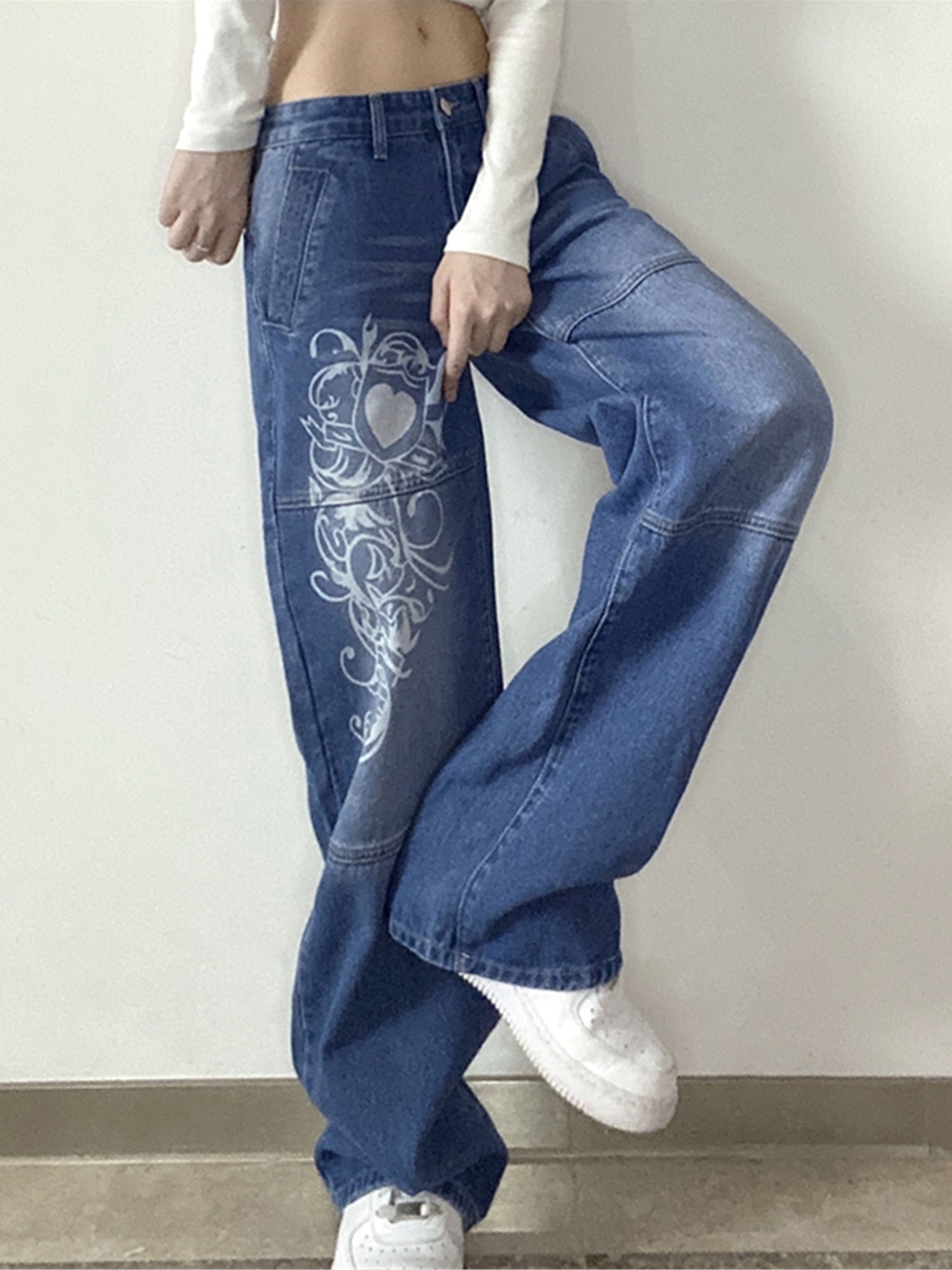 Na.e Wide Loose Jeans _Deep Blue タグ付き