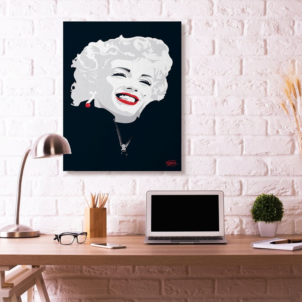 Stupell Industries Abstract Marilyn Portrait Vintage Hollywood Movie Star Classic Illustration Canvas Wall Art by Jadei Graphics