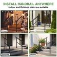 thumbnail image 4 of 5 Step Hand Rails for Outdoor Steps,Porch Railing for Stairs Fits 4 or 5 Steps, Deck Railing, Black, 4 of 7