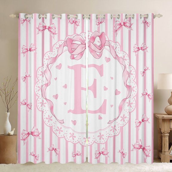 Castle Fairy 2-Pack 42x63 Curtains - Monogrammed Letter, Flower Bow