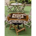 thumbnail image 4 of Outdoor Tablecloth with Umbrella Hole for Patio/Picnic/Party/Camping, Brown Beige Western Waterproof Table Cloth Round Cover Washable, Vintage Texas Stars Country Wheats (Dia 54"), 4 of 8