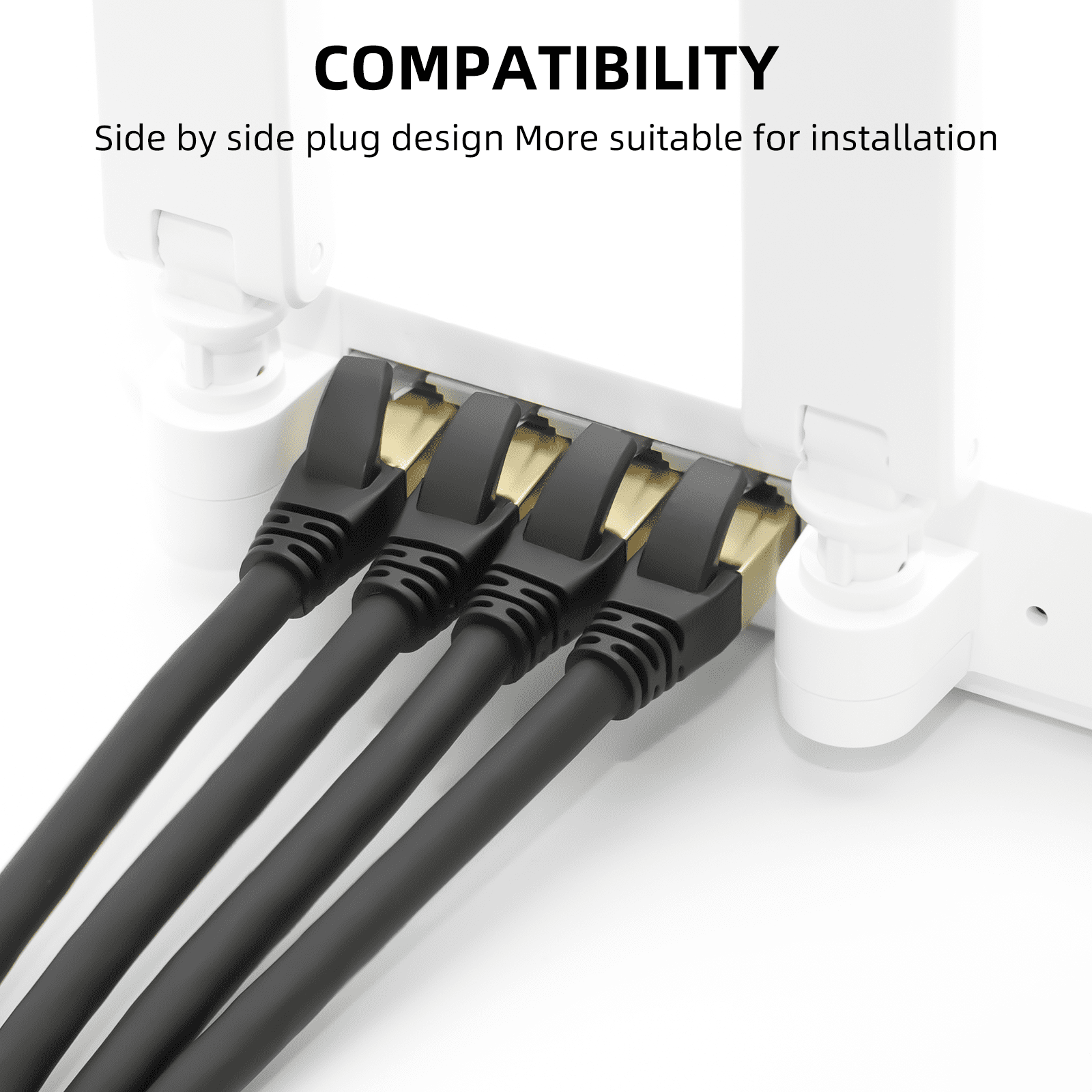 Dutevolns Cat 8 Ethernet Cable 49.2 FT High Speed LAN Network Cable, 40Gbps Gold Plated RJ45 for Xbox, PC, Mac, PS4