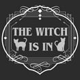 thumbnail image 2 of Women's Lost Gods Halloween The Witch Is In Cats  Graphic Tee Black Large, 2 of 4