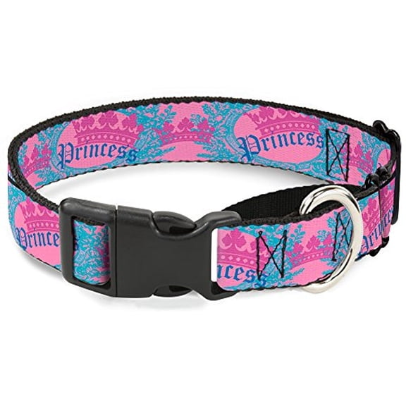 Buckle-Down Crown Princess Oval Pink Turquoise Martingale Dog Collar