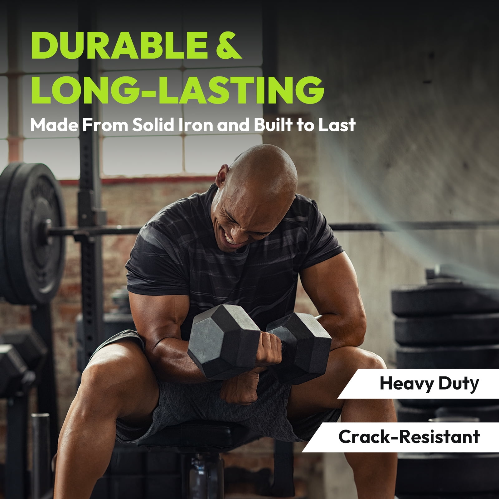 HANDBODE Hex Dumbbell Set 140 lb, 10/15/20/25 lb Dumbbells Set of 2, Space-Saving Design, Durable Rubber-Encased & Ergonomic Hand Weights for Home Gym, Strength Training and Fitness