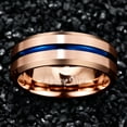 thumbnail image 4 of 8mm Men's Grooved Tungsten Carbide Ring Matte Finish Beveled Edge Wedding Band Size 6 to 14, 4 of 5