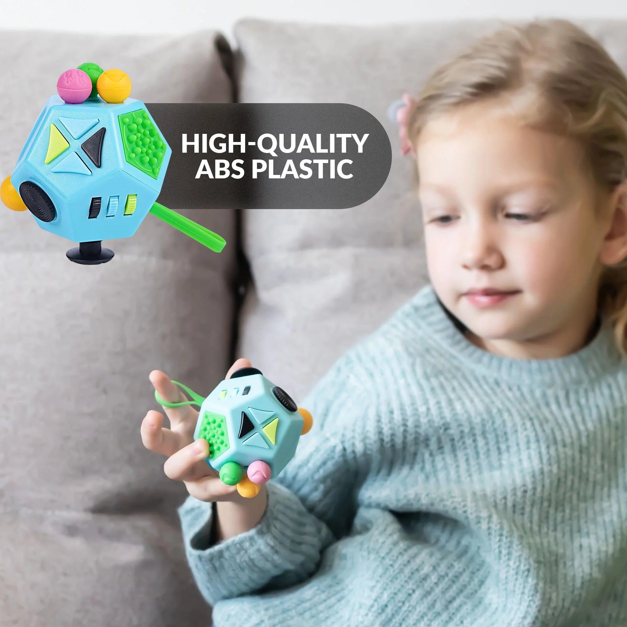 2 Pack Cube Dodecagon Multifunctional Sensory Fidget Stress Relief Toys for Adults and Kids Calm And Sensory Stimulation