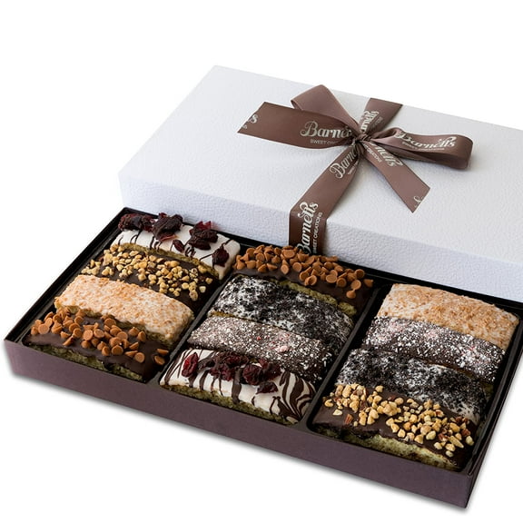 Barnett's Christmas Gifts, Gourmet Chocolate Biscotti Gift Basket, 12 Count
