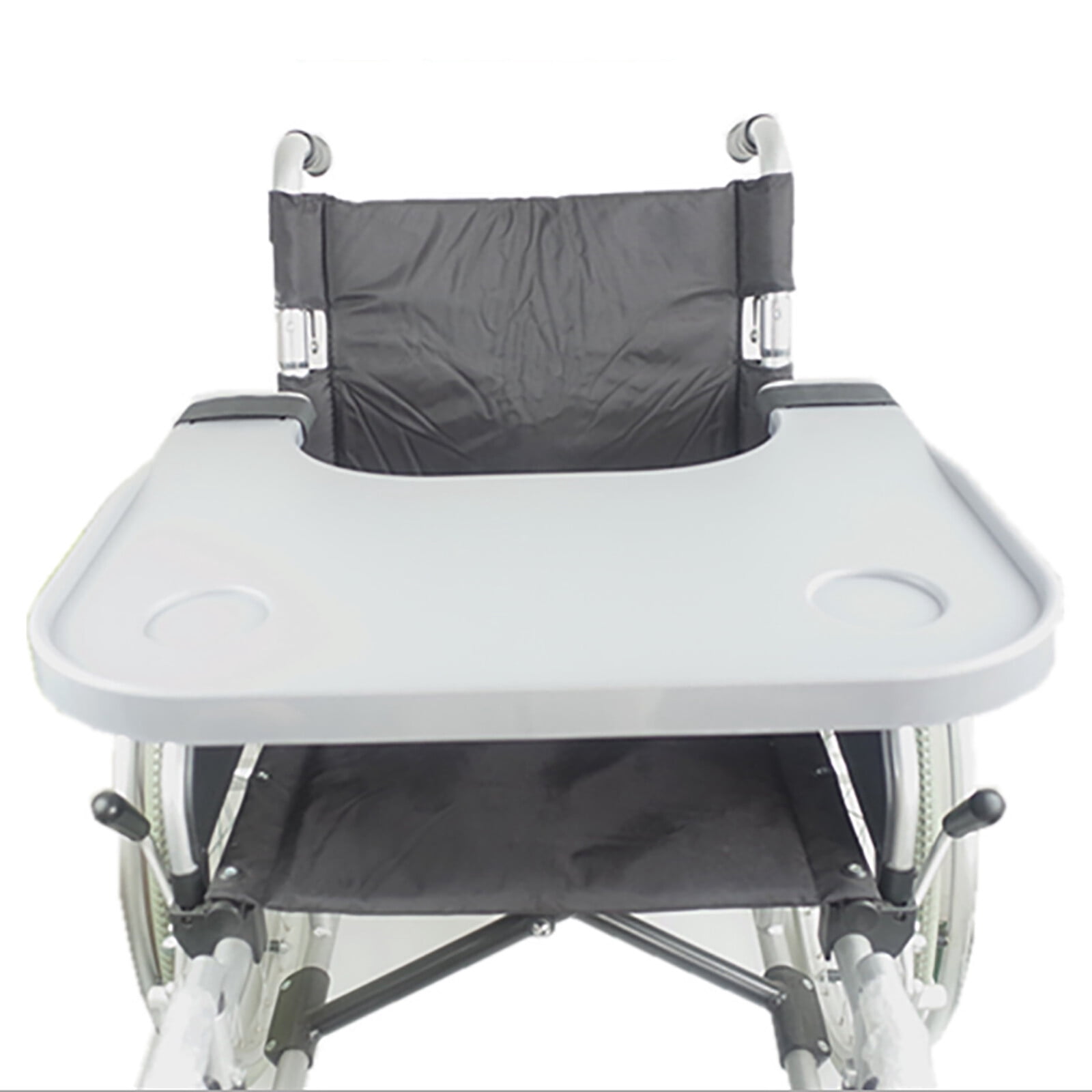 Removable Wheelchair Lap Tray Table w/ 2 Cup Mug Holder Fit Eating Reading Table