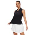 thumbnail image 7 of Xidunhg Women's Polo Shirt Quarter Zipper Golf Vest Sleeveless Quick-Drying Sports Polo Shirt Black XL, 7 of 7