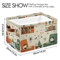 thumbnail image 4 of Yayeee Canvas Storage Basket with Handles for Shelves Fabric Bins Closet Organizer, Beige Cats Reading, 4 of 8