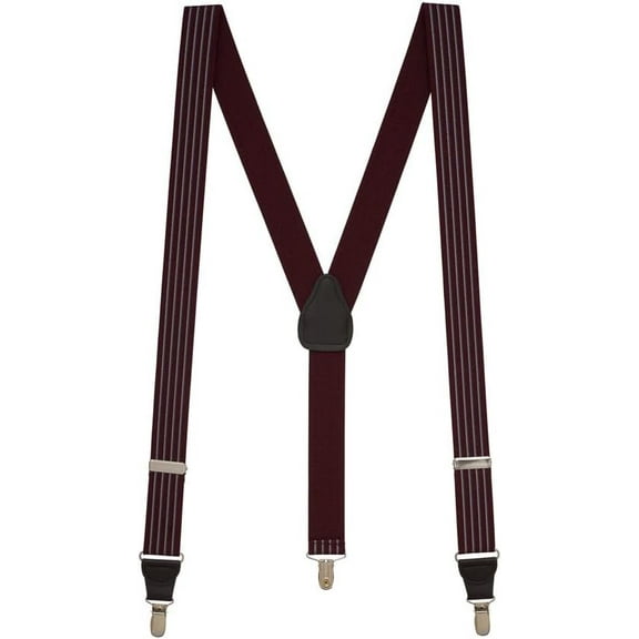 Suspender Store Pinstripe Pattern Suspenders - 1.25-Inch Wide Elastic - Y-Back - Clip - 4 Colors