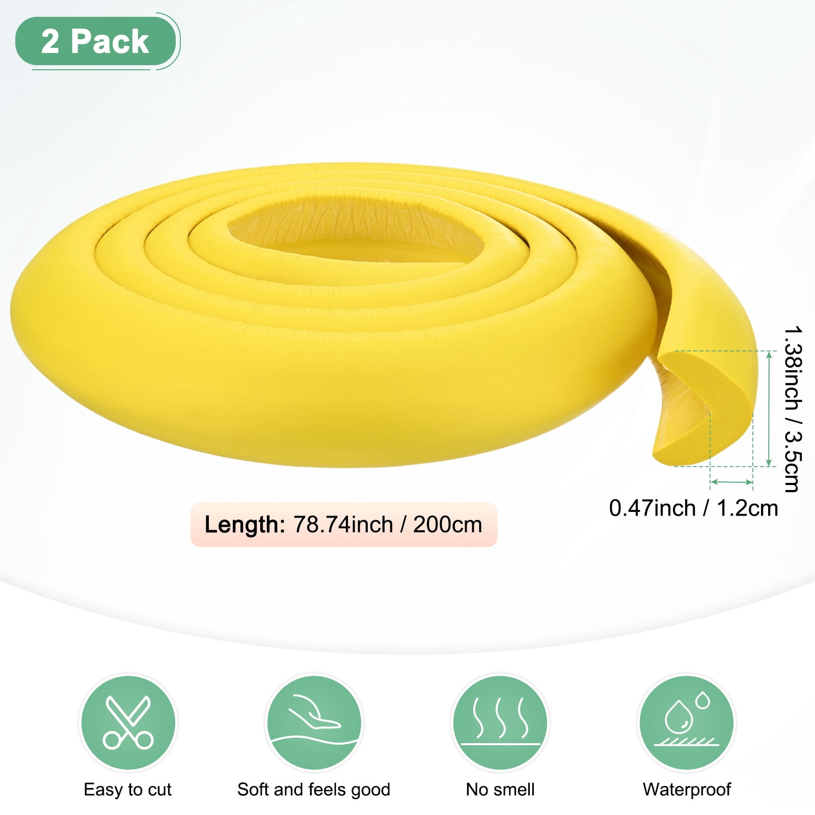 Uxcell 1-Pack Corner Guards Edge Protectors, 6.5 Ft/2m NBR Bumper Guard l Shape for Furniture Corner, White