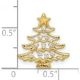 thumbnail image 4 of 14K Yellow Gold Polished Cz Christmas Tree Chain Slide Pendant (Width 16.8) (Length 17.6) - Jbsp, 4 of 5