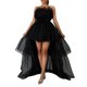 thumbnail image 1 of Txlixc Vestido de TUL alto y bajo para mujeres, vestido de fiesta de cóctel en capas sin tirantes Txlixc moda, 1 of 5