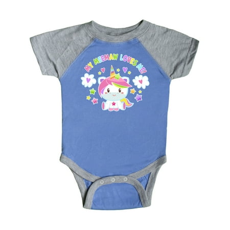 

Inktastic My Meemaw Loves Me with Cute Rainbow Unicorn Gift Baby Boy or Baby Girl Bodysuit