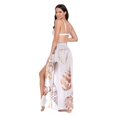 thumbnail image 3 of FORMRS Womens Long Sarong Beach Wrap Semi-Sheer Bikini Skirt Bathing Swimsuit Cover Up, Red Watercolor Seashells, 3 of 7
