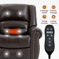 thumbnail image 4 of Dual Motor Power Lift Chair, Lay Flat Recliner Chair, Electric Recliner with Massage and Heat for Elderly, Remote Control, Infinite Position, Standing Assistance, USB Ports, Genuine Leather, Brown, 4 of 9