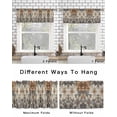 thumbnail image 4 of Burnt Orange Grey Flower Curtain Valance for Windows/Living Room/Kitchen/Bathroom/Café, Short Rod Pocket Tier Curtain Window Treatment Panel Vintage Spring Floral Botanical Topper Curtain 42''x12'', 4 of 6