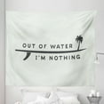 thumbnail image 1 of Surf Tapestry, Inspirational Water Sport Words I am Nothing Palm Tree, Fabric Wall Hanging Decor for Bedroom Living Room Dorm, 5 Sizes, Coconut Charcoal Grey, by Ambesonne, 1 of 1