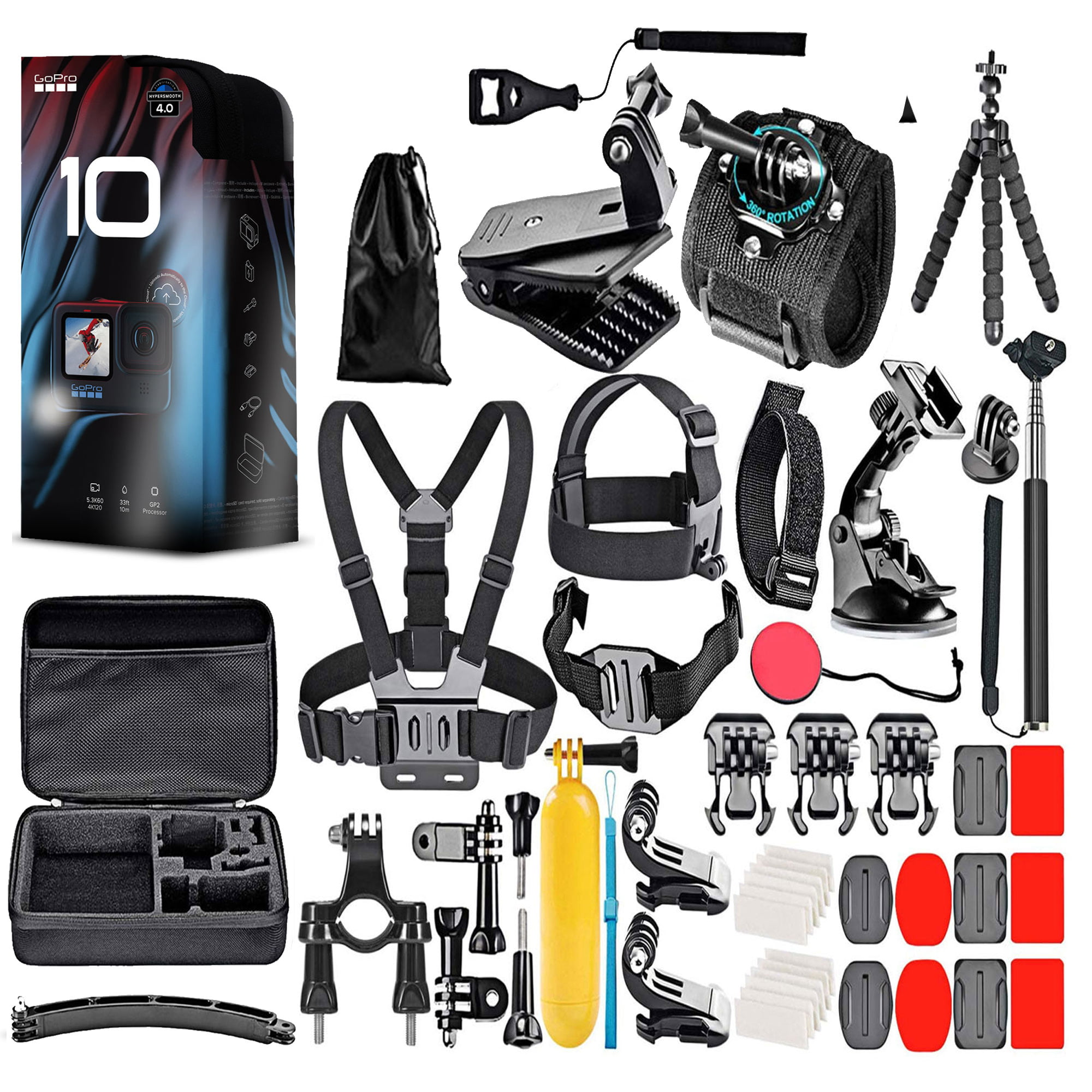 Buy GoPro HERO10 HERO 10 Black - Waterproof Action Camera 50 Piece  Accessory Kit - Bundle Online at Lowest Price in Saint Helena, Ascension  and Tristan da Cunha. 1605995907