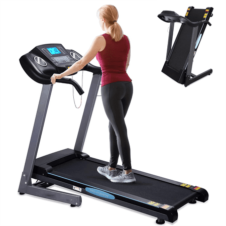 Entil 2.5 HP Electric Folding Treadmill, 15 Preset Exercise Programs, 2-5 Degrees Ascension Angle, 12% automatic incline, Multi-functional LCD Display, 220lb Weight Capacity