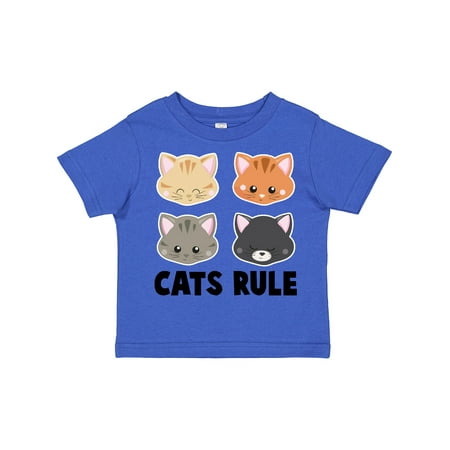 

Inktastic Cats Rule with Cat Heads Gift Toddler Boy or Toddler Girl T-Shirt