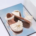 thumbnail image 5 of Xfvqtps Girls Mary Jane Shoes Flats Soft Sole Ballet Bow Detail Pearl Hook and Loop Strap Princess Shoes for Spring Summer Casual Outfit, 5 of 9