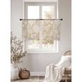 thumbnail image 2 of Brown Beige Coastal Sheer Curtains 54 Inch Length 2 Panels Set, Nautical Coral Starfish Shell Seahorse Ocean Voile Window Treatment Rod Pocket Short Kitchen Curtains Drapes for Bedroom 52"x54"x2, 2 of 7