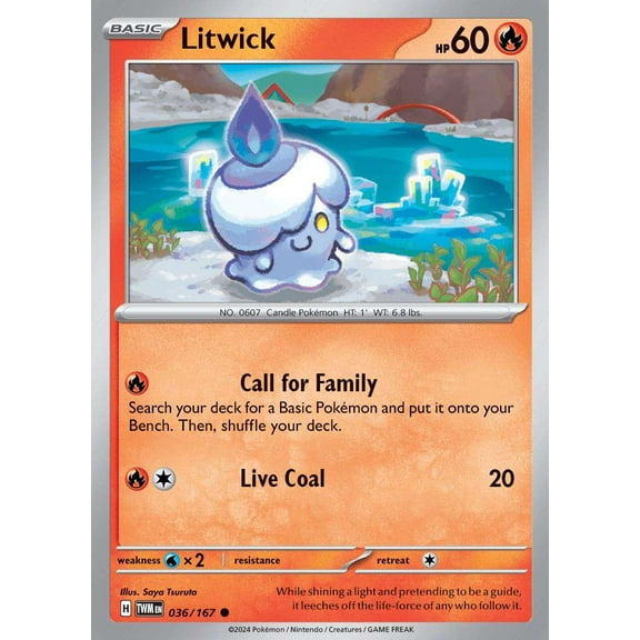 Pokemon Scarlet & Violet Twilight Masquerade Common Litwick #36