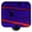 Red - Cobalt Blue, variant on Hot Knobs HK3117-KB Mardi Gras White with Cobalt Blue Square Glass Cabinet Knob - Black Post