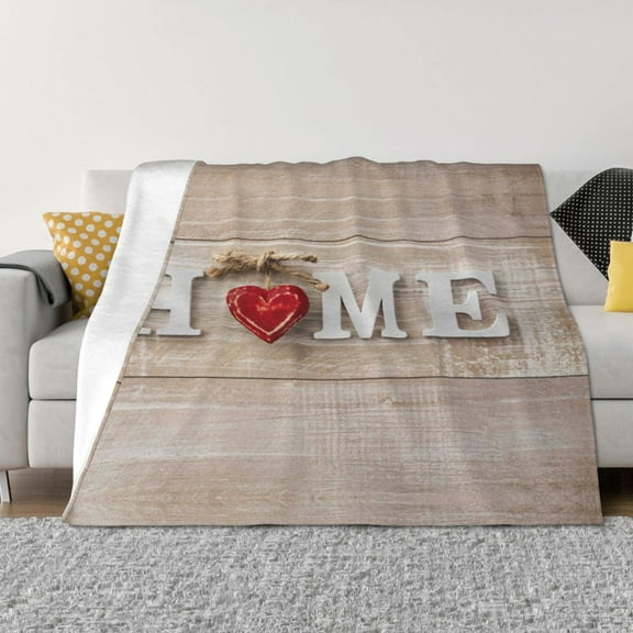 Throw Blanket for Couch - Home Heart Soft Comfy Lightweight Cozy Warm Throw Blanket, Fuzzy Plush Flannel Blanket & Throws for Sofa and Bed All Season