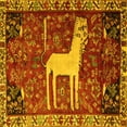 thumbnail image 1 of Ahgly Company Machine Washable Indoor Square Animal Yellow Traditional Area Rugs, 7' Square, 1 of 4