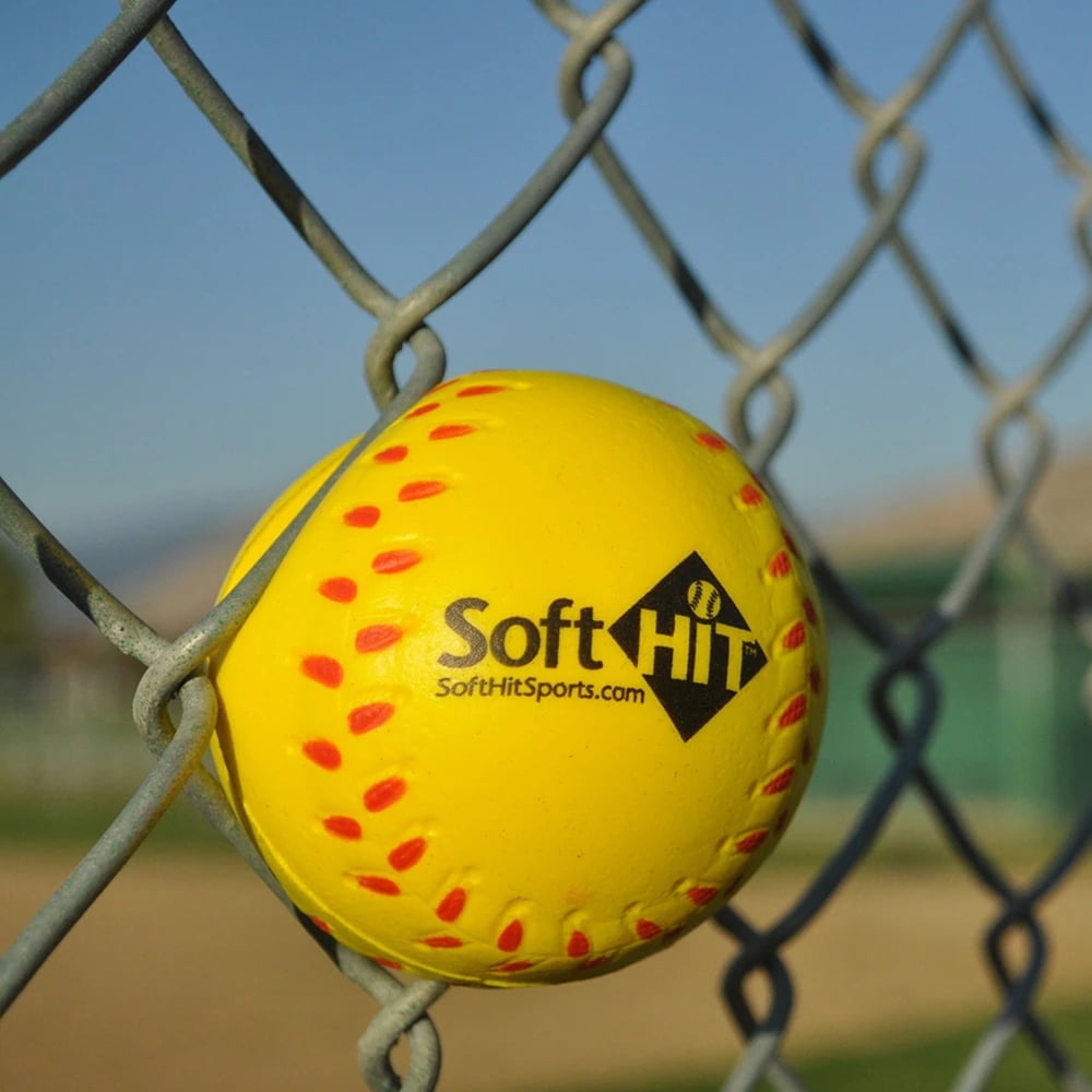 Soft Hit Soft Baseball/Softball Training Foam Ball (12 Pack, Yellow)