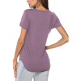 thumbnail image 2 of Womens V Neck Long/Short Sleeve T Shirts Basic Tee Tops, 2 of 3