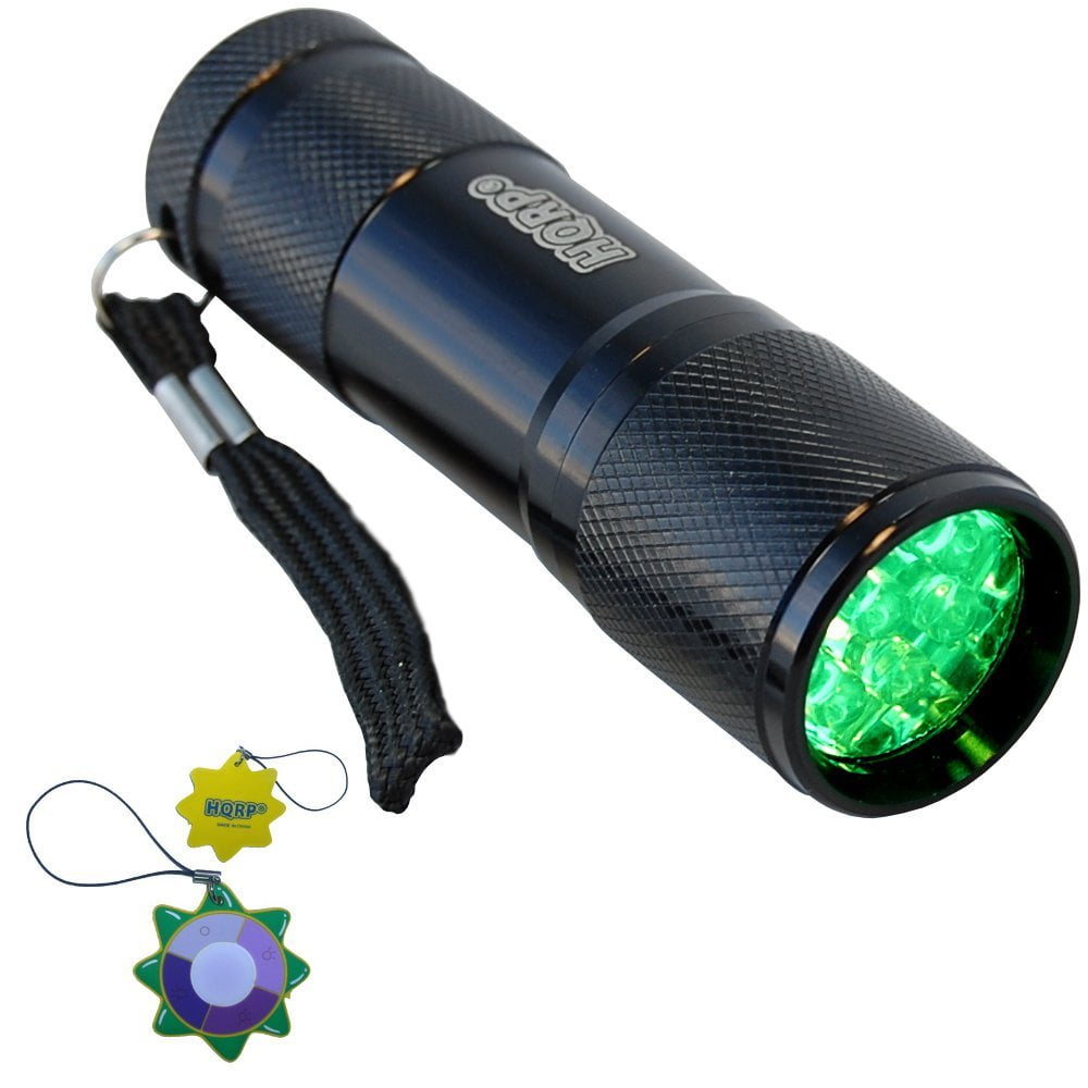 HQRP Pocket Green Light Flashlight 9 LEDs for Emergency GloveBox