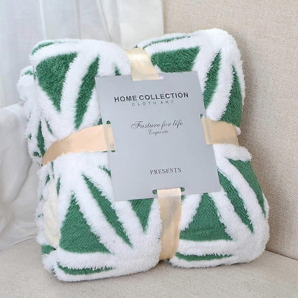 Sherpa Fleece Blanket Fuzzy Soft Throw Blanket Dual Sided Blanket for Couch Sofa Bed (Green, 51"x63")