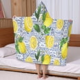 thumbnail image 5 of Yellow Lemon Fruit Tiles Blue Pattern Hooded Bath Towel，50"x30" for Ages 3 To 12 Kids, Quick Dry Lightweight Soft Microfiber Hood Beach Towel Cover Up for Kids, 5 of 7