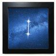 thumbnail image 1 of La calma es una hermosa estrella de la suerte. Mesa de pared con marco cuadrado negro, 1 of 4