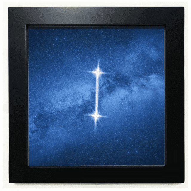 La calma es una hermosa estrella de la suerte. Mesa de pared con marco cuadrado negro