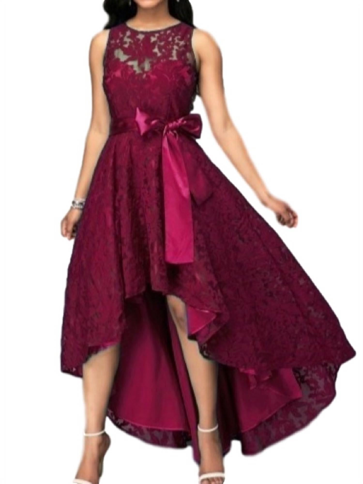 Sleeveless Women Lace Party Dress Irregular Dresses - Walmart.com