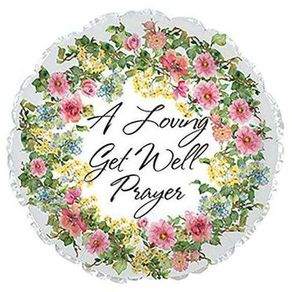 LOONBALLOON Get Well Balloons, 17″ FLORAL PRAYER