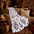 thumbnail image 3 of Bohemian Folk Art Floral Pattern, Festive Botanical Garden Scene, Warm Flannel Blanket for Sunroom and Reading Nook, Garden Lovers Housewarming Gift, Botanical Home Decor, 3 of 9