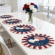 thumbnail image 1 of CaiYueKe Independence Day Placemats Set of 4, 14x14 inch Round Printed Non Slip Placemats, Patriotic Red White Blue Stars Table Mats, Washable Heat Resistant Kitchen Dining Decor, 1 of 7
